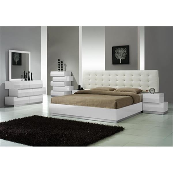 J&M Furniture J & M Furniture 17687-DM Milan Dresser & Mirror in White - White Lacquer 17687-DM - main